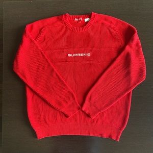supreme chest stripe raglan sweater